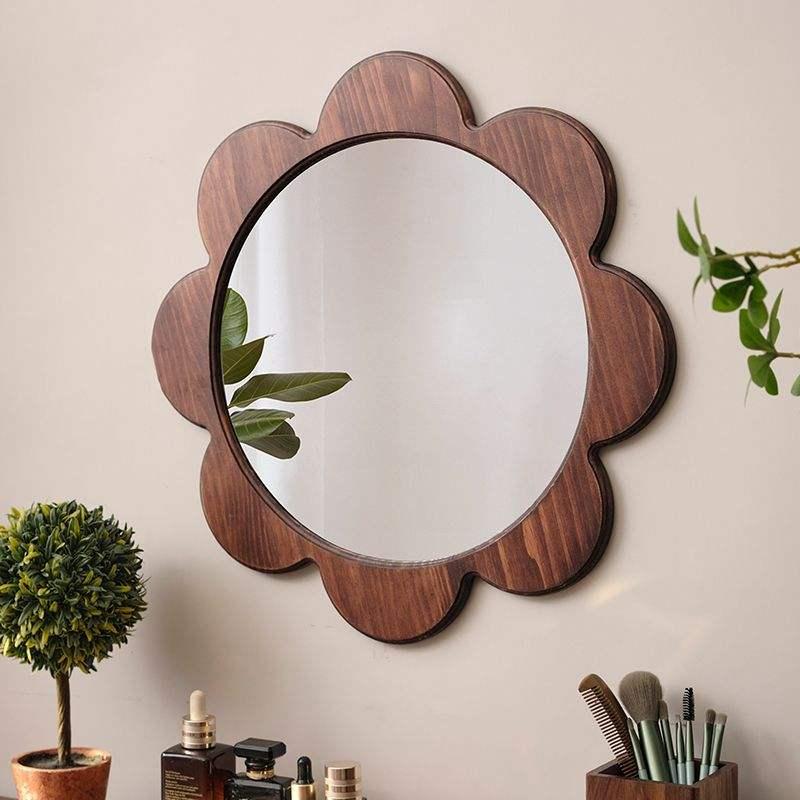 Retro Solid Wood Wall Mirror