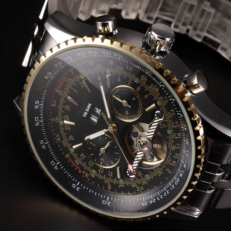 Hollow Tourbillon Date Week 24 Hours Large Dial Men&