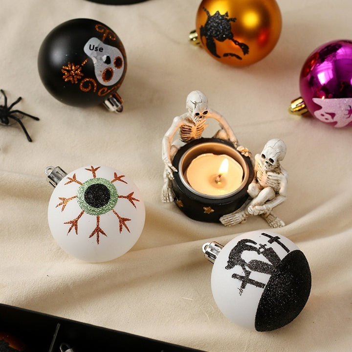 Halloween Decorations 16 Painted Ghost Festival Party Pendants