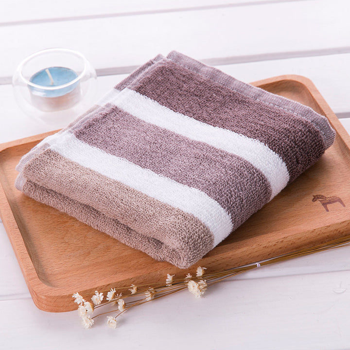 Luxurious Cotton Striped Bath and Face Towel