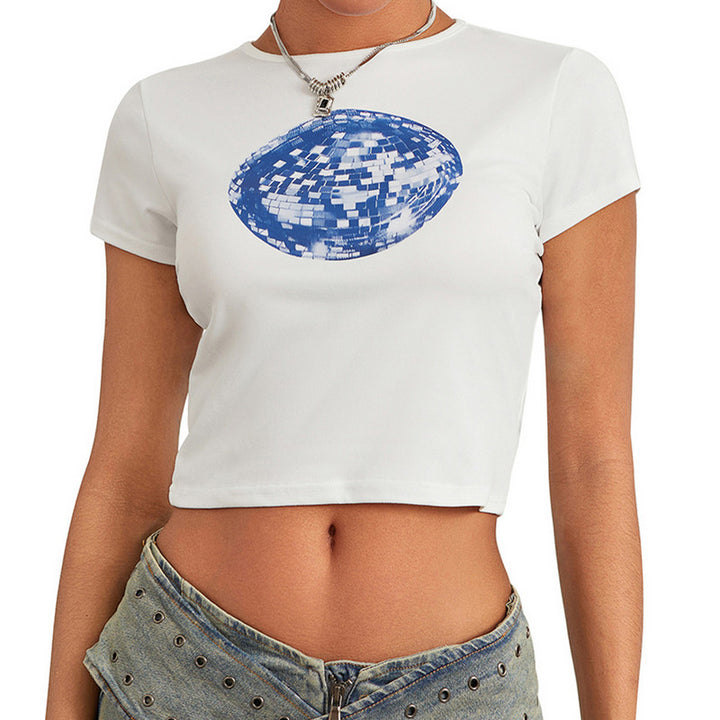 Floral Disco Ball Print T-Shirt