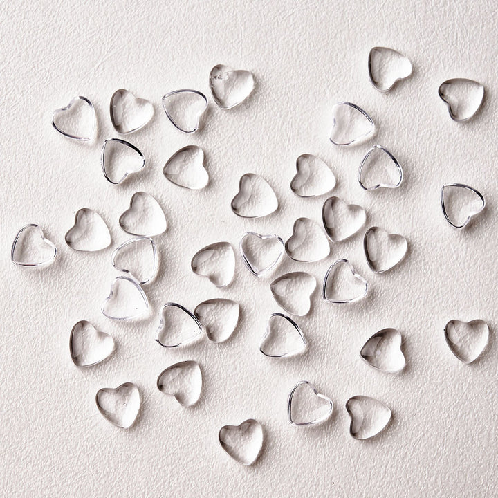 100pcs 3D Transparent Heart Charms for Nail Art Decoration