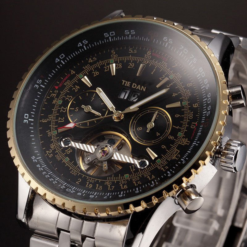 Hollow Tourbillon Date Week 24 Hours Large Dial Men&