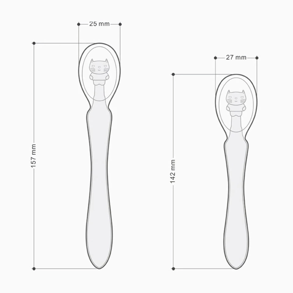 Safe and Soft Silicone Baby Feeding Spoons