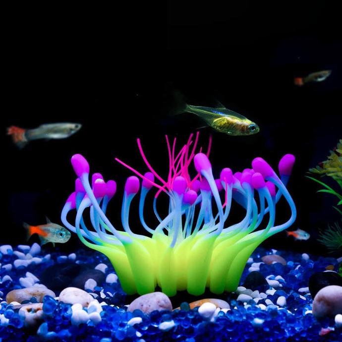 Aquarium Glowing Coral Effect Silicone Decoration