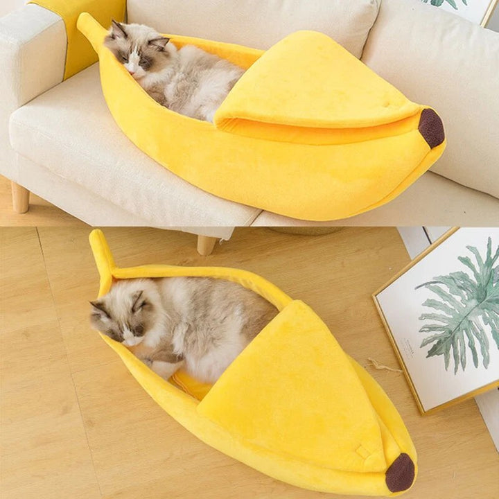 Banana Cat Bed House - Cozy Pet Bed for Cats and Dogs