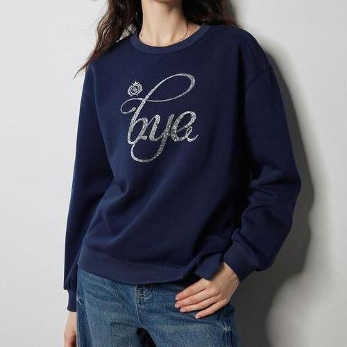 Autumn Embroidered Bead Letter Sweatshirt