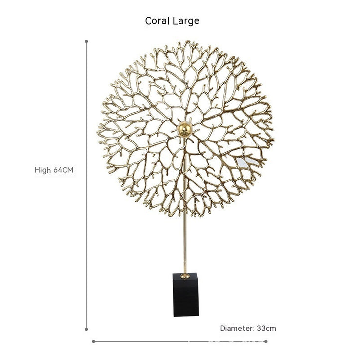 European Entry Lux Metal Sea Tree Coral Decoration Living Room Entrance Crafts Display