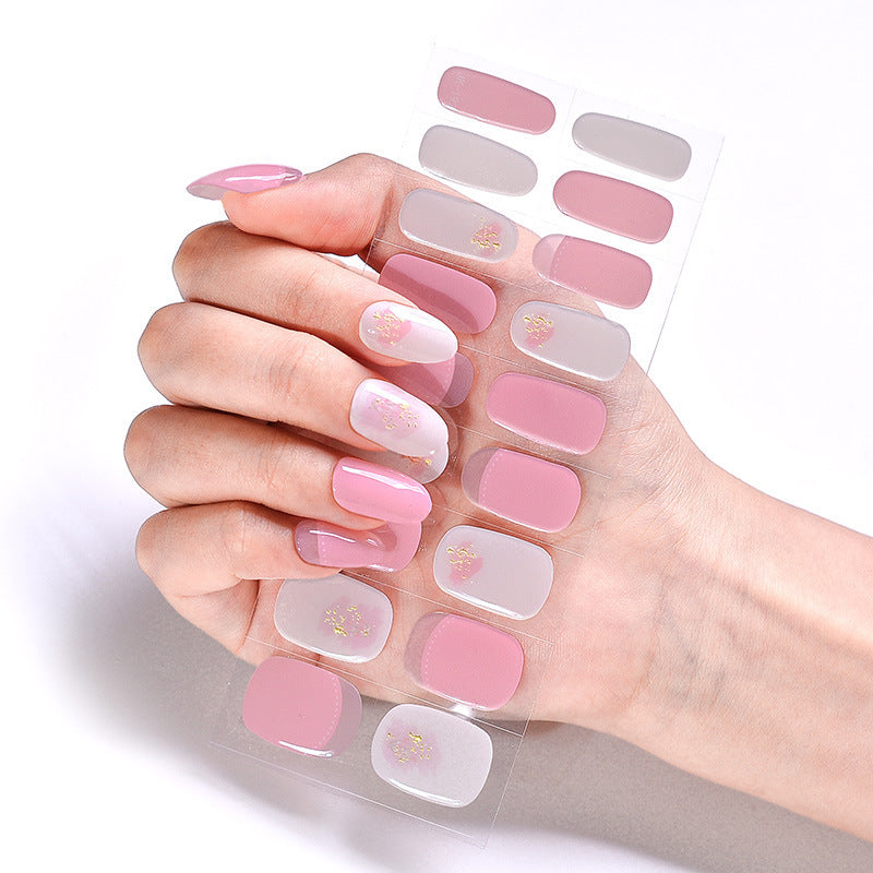 Internet Celebrity Semi-baked Gel Nail Sticker Waterproof And Durable 3d Paper Patch