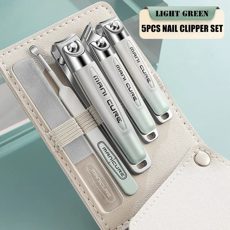 5-Piece Stainless Steel Nail Clippers Set for Manicure & Pedicure