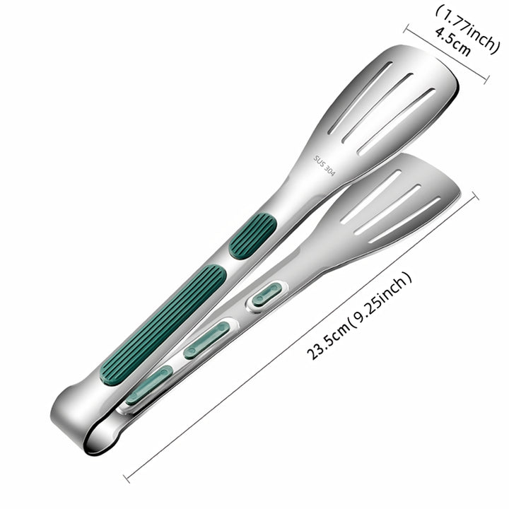 Non-Slip Stainless Steel Food Tongs for Cooking and Serving