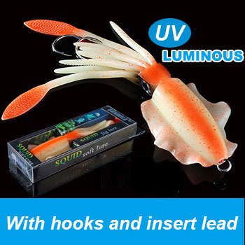 UVluminous Bionic Squid Fishing Lure Deep Sea Boat Fishing Bait