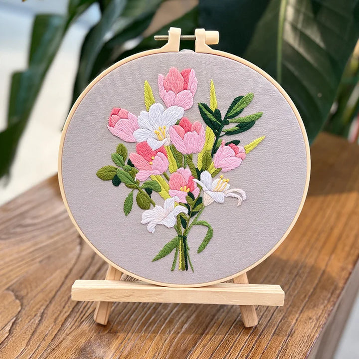 Flower Embroidery Kit for Beginners