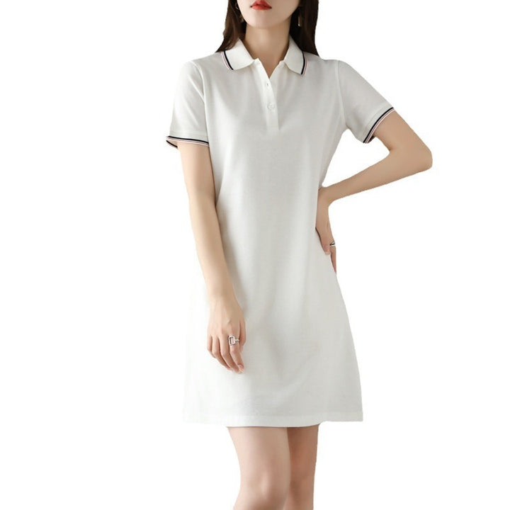 Polo Collar Mid-length Dress Women