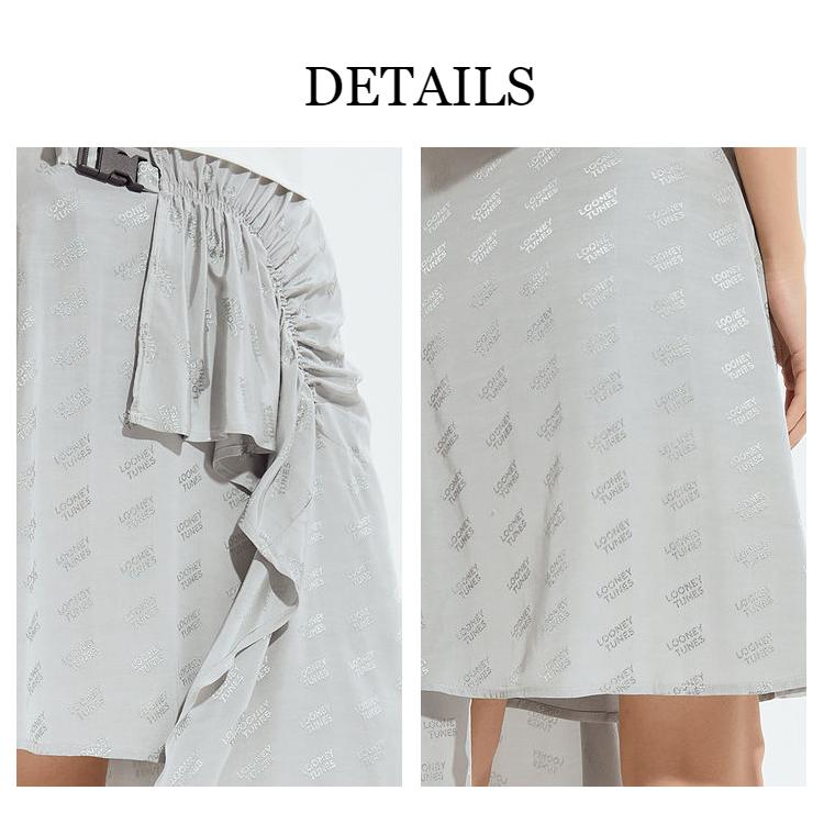 Chic Alphabet Print Knee-Length Skirt