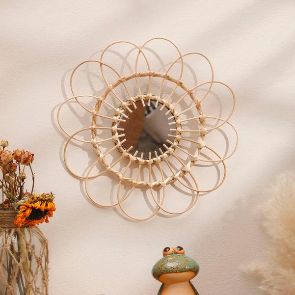 Handmade Rattan Decorative Wall Mirror