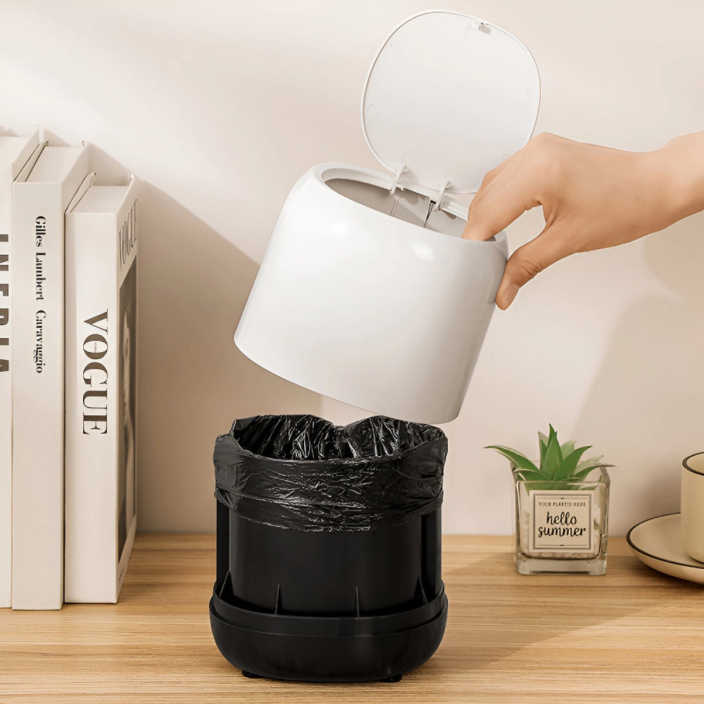 Compact Press-Type Mini Desktop Trash Can