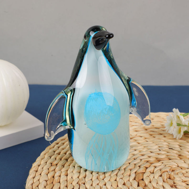 Creative Glass Penguin Handmade Glass Marine Animal Sculpture Exquisite Animal Ornaments