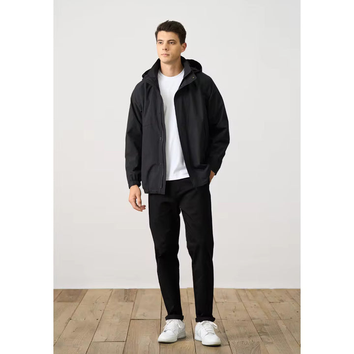 Men's Oversize Soft Shell Windbreaker Jacket with Detachable Hood