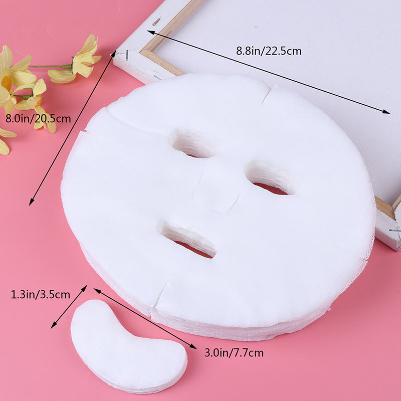 100pcs White DIY Soft Breathable Cotton Facial Mask Sheets