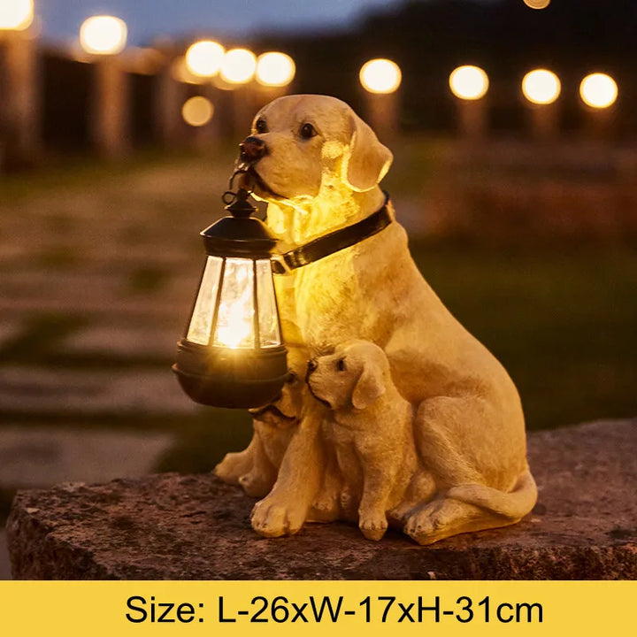 Solar Labrador Dog Statue