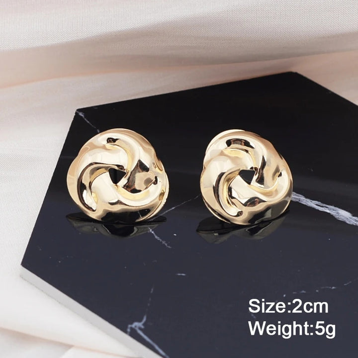 New Gold Spiral Drop Earrings: Exaggerated Ear Jewelry for Women
