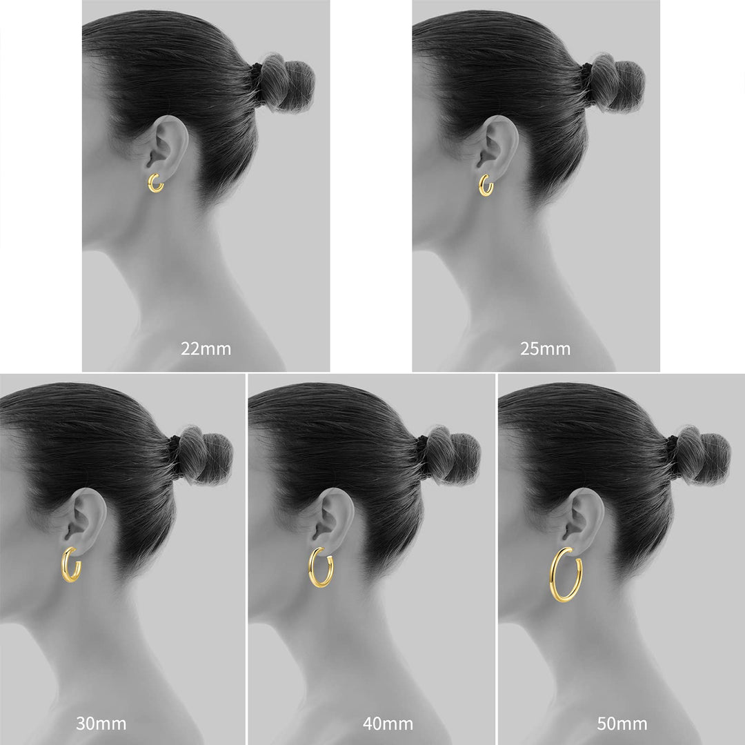 14K Gold Plated Chunky Hoop Earrings