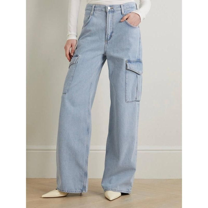 Women's High-Waist Safari Style Straight Jeans