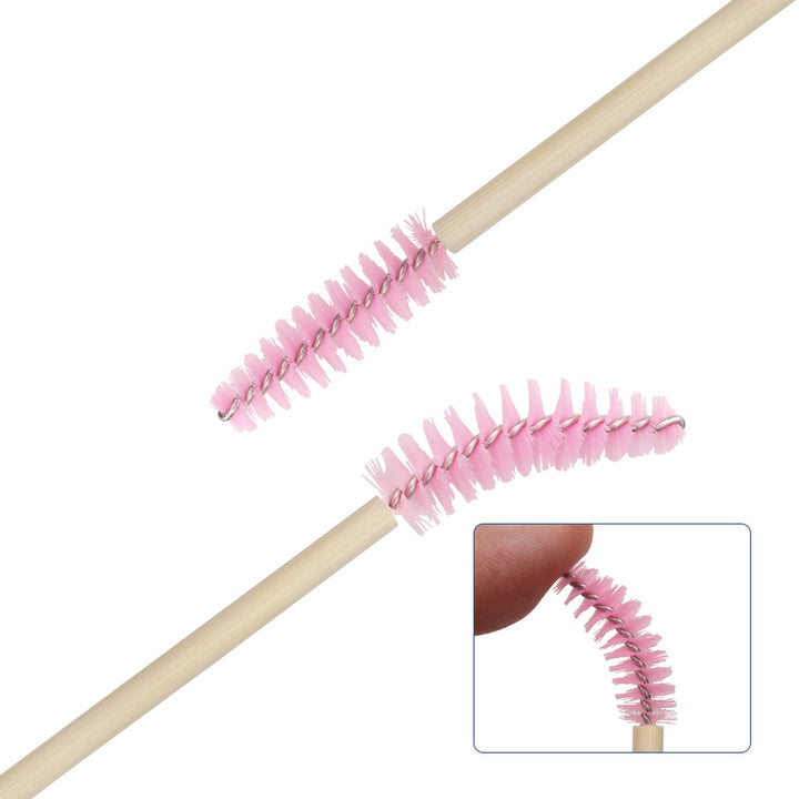 50 pcs Disposable Bamboo Eyebrow and Eyelash Brushes