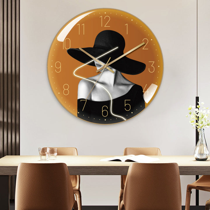 4K Curved High Transparent Glass Creative Decorative Wall Clock