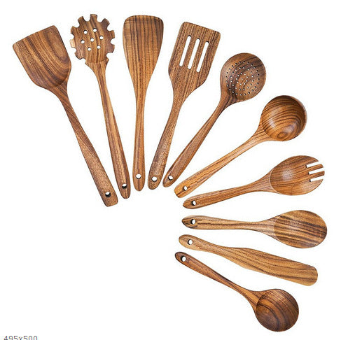 Wooden Non-stick Pan Kitchenware Wooden Turner Long Handle Spatula Kitchen Tools