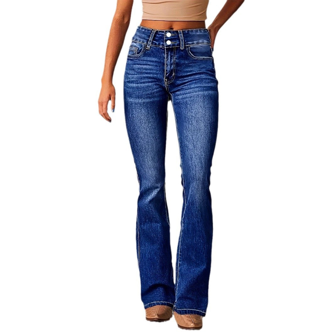 New Washed Street Skinny Retro Stretch Jeans Women&