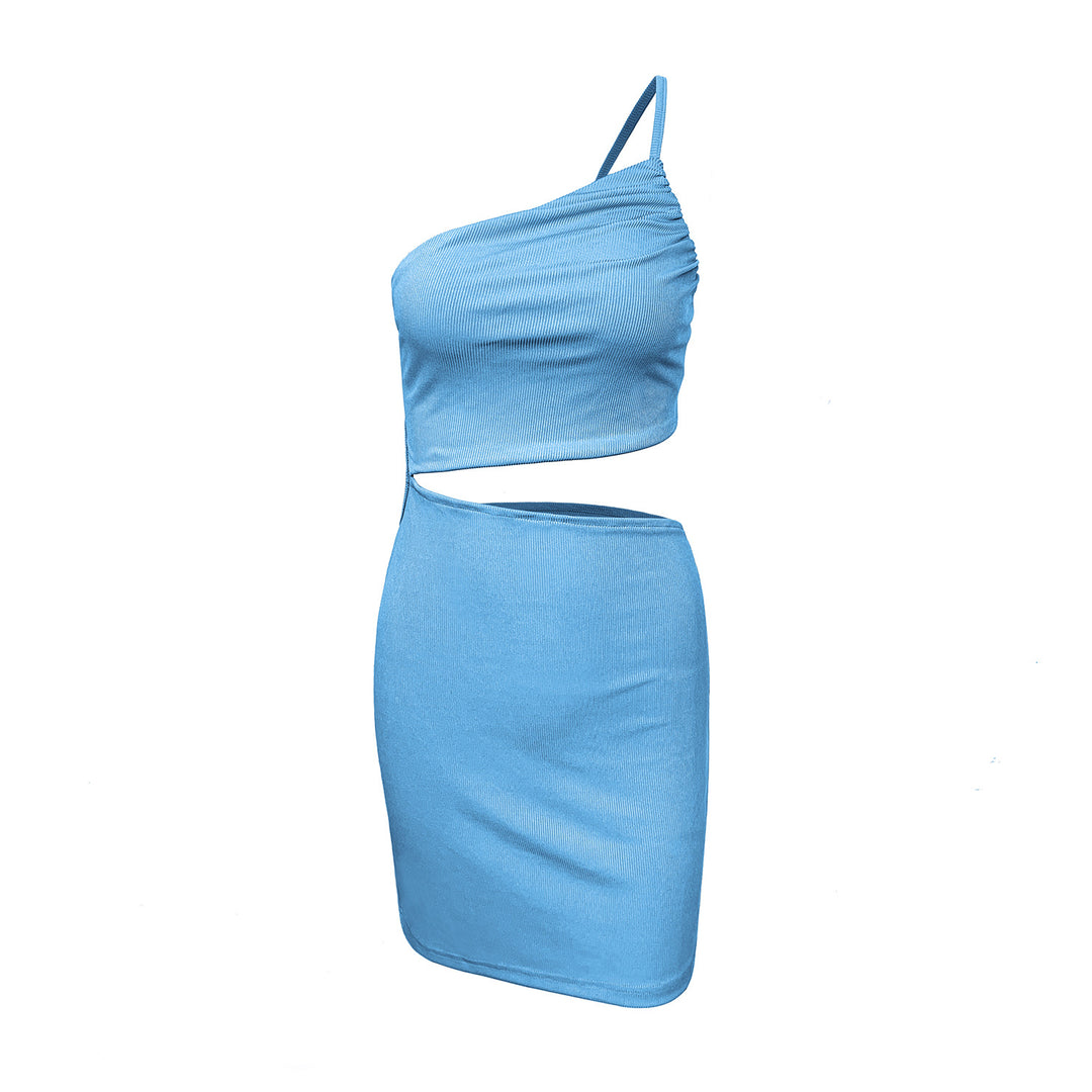 Design Sense Niche Shoulder Drawstring Dress Women