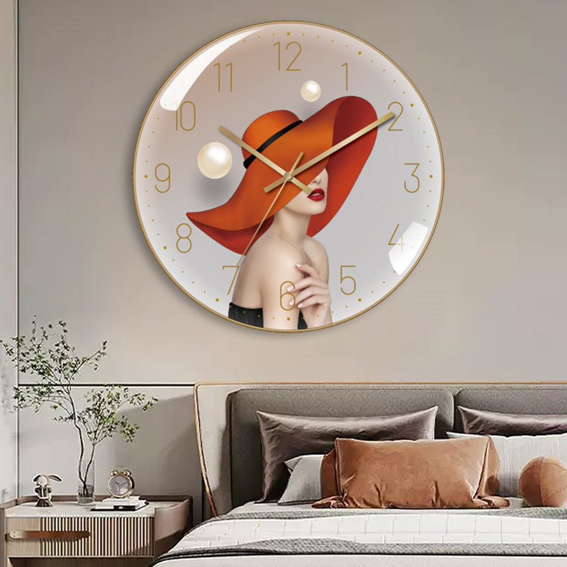 4K Curved High Transparent Glass Creative Decorative Wall Clock