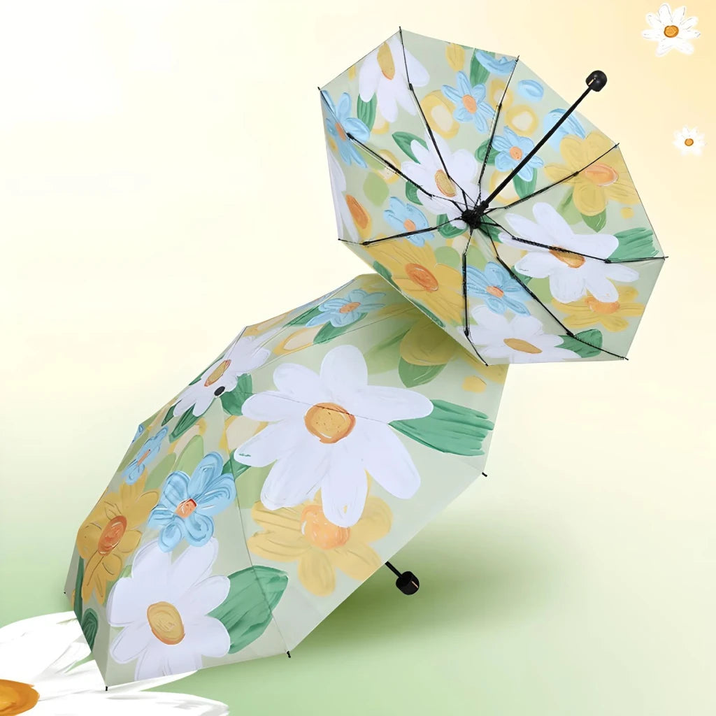 Flower Pocket Mini Phone Umbrella – Cute Folding Sun and Rain Umbrella