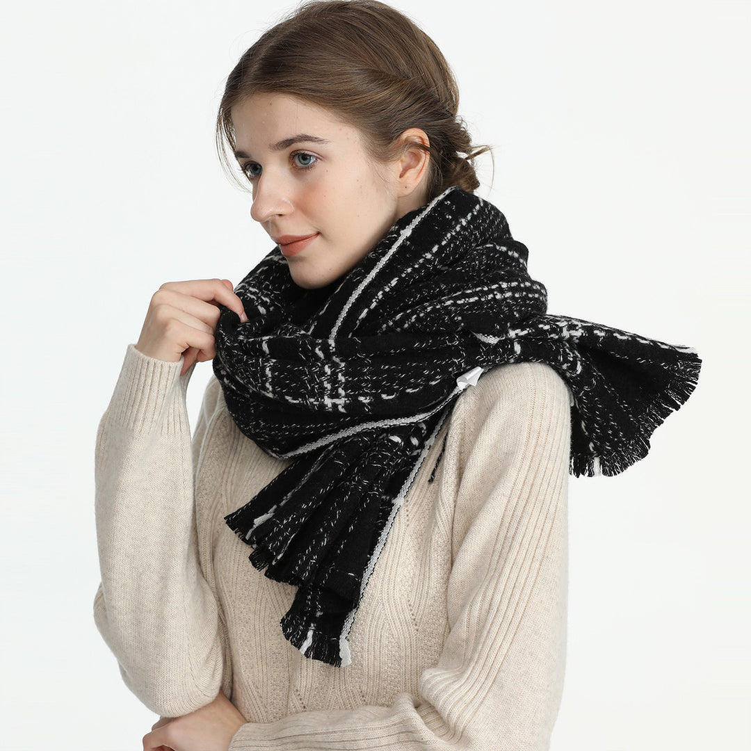 Luxurious Cashmere Pashmina Scarf with Tassels - Warm & Stylish Wrap for Women