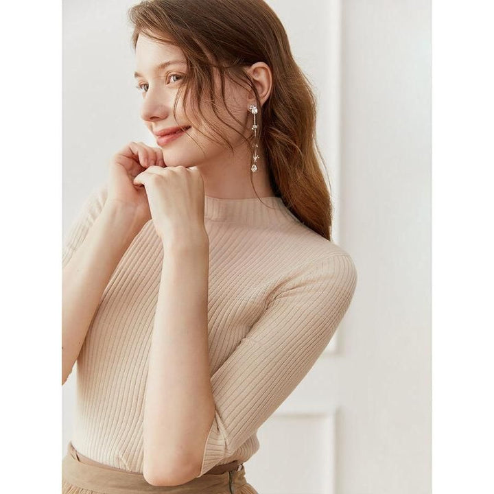 Elegant Half Sleeve Knitted Top for Women
