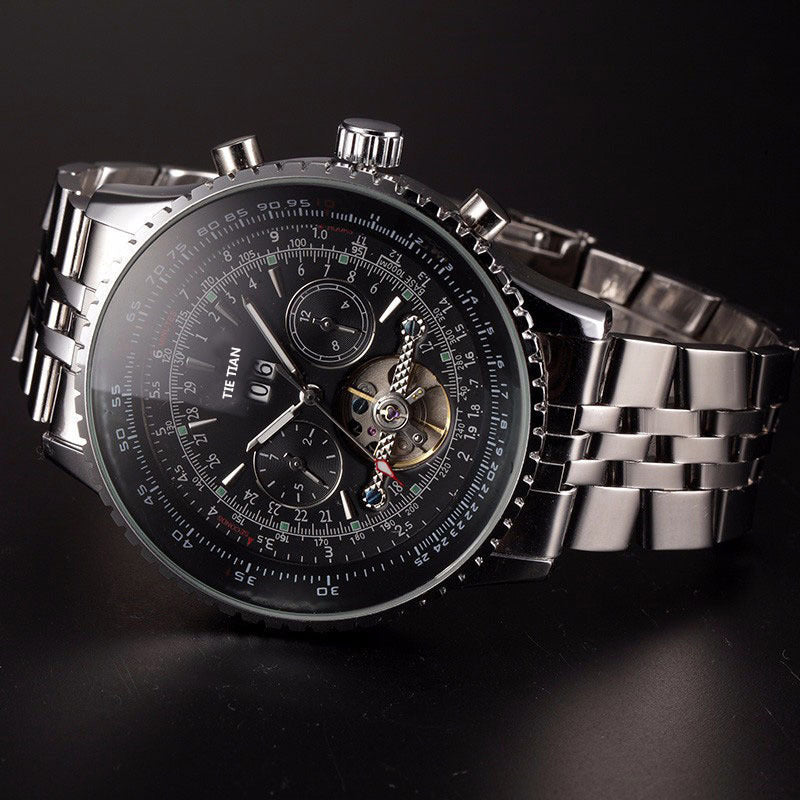 Hollow Tourbillon Date Week 24 Hours Large Dial Men&