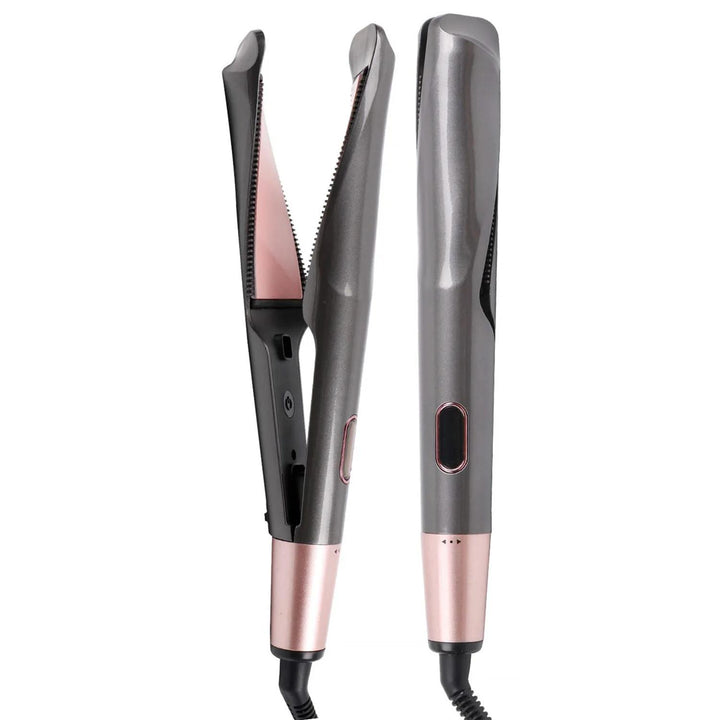 Revolutionary 2-in-1 Hair Styler: Ceramic Straightener & Curler Iron with Fast Heat & Ionic Tech