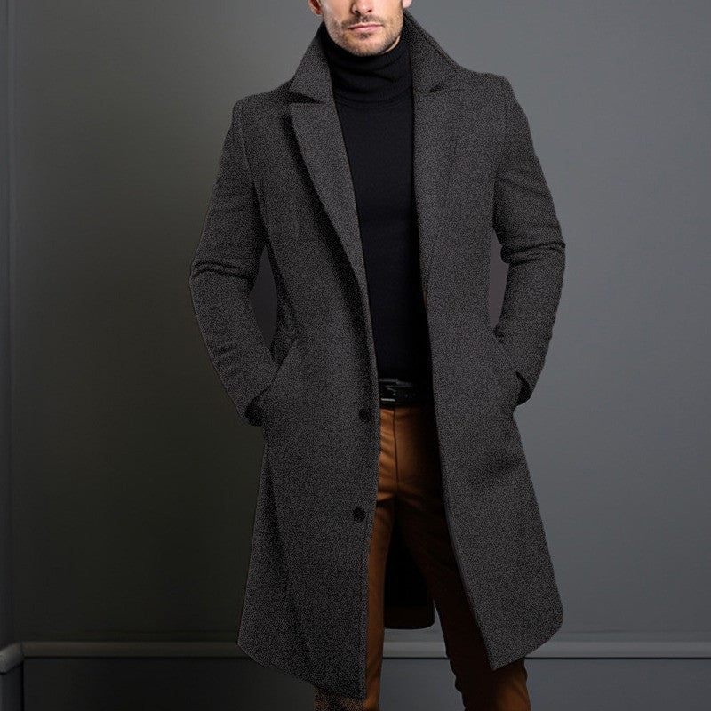 Men's Textured Mid-Length Coat