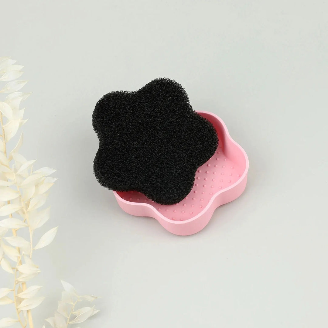 Silicone Makeup Brush Cleaner with Color Removal Sponge