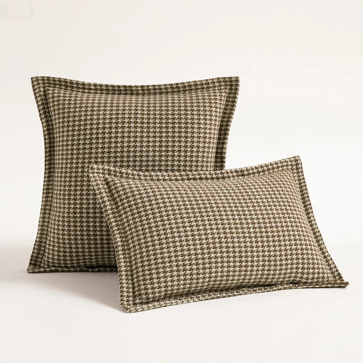 Houndstooth Orange Jacquard Pillowcase