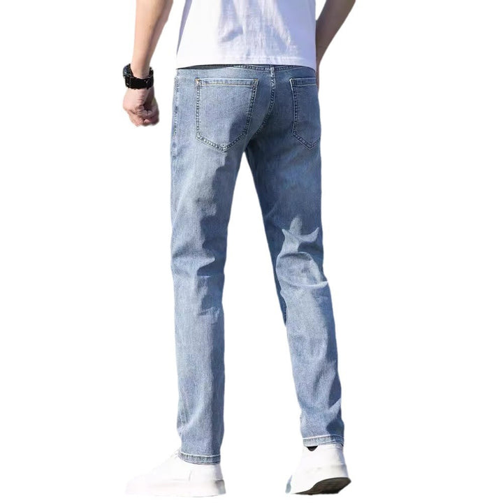 Summer Thin Jeans Men's Slim-fit Straight Trousers