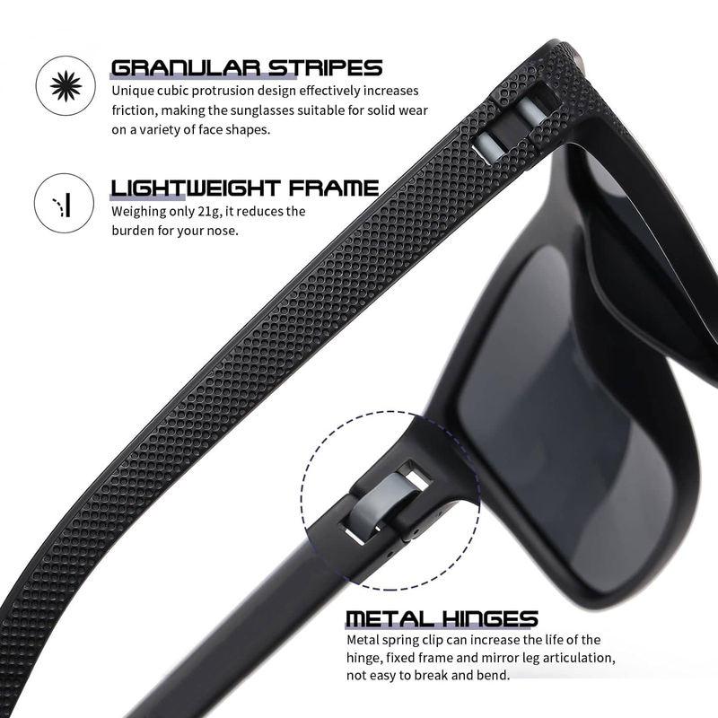 3PCS Square Polarized Sunglasses