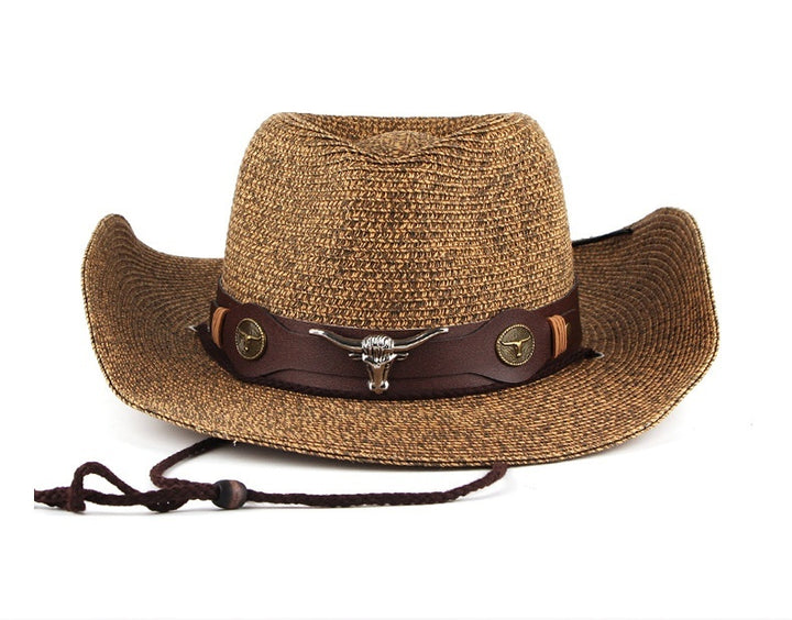 Outdoor Sunshade Western Denim Mixed Color Straw Hat