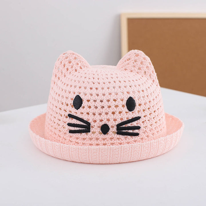 Summer Baby Straw Hat with Cute Cat Ears