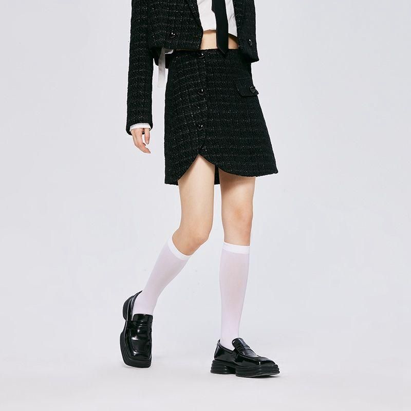 Chic Asymmetric Plaid A-Line Skirt