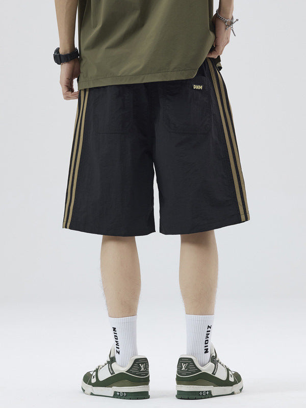 Side Ribbon Striped Quick-dry Casual Shorts Men