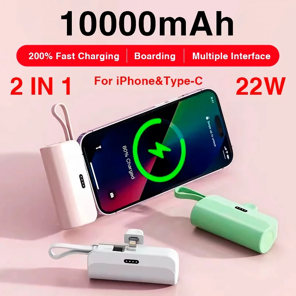 10000mAh Mini Wireless Power Bank – Dual Output, Fast Charging, Ultra-Portable Design