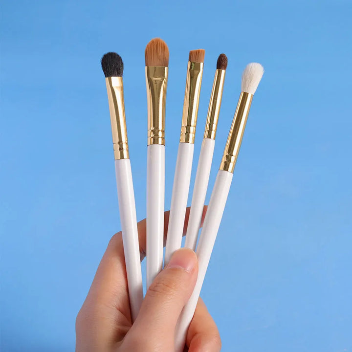 White Eyeshadow Brush Set – Soft Natural Goat Hair Makeup Brushes